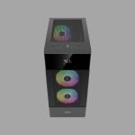 GAMDIAS AURA GC5 Black ARGB Digital Display Mesh Mid Tower ATX Case