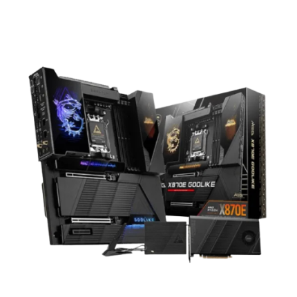 The MSI MEG X870E GODLIKE AMD X870E Chipset AM5 ATX Motherboard
