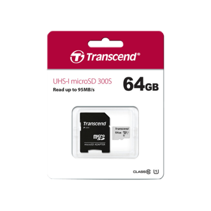 Transcend 64GB Micro SD UHS-I U1 Memory Card with Adapter