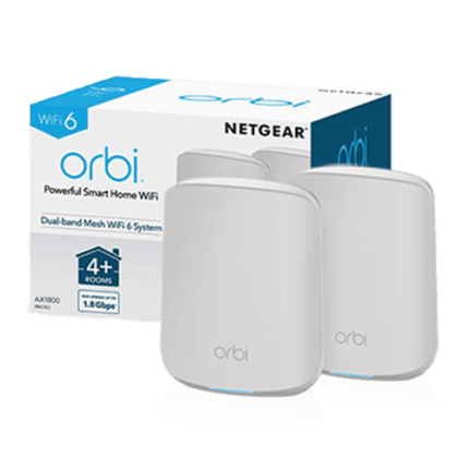 Netgear Orbi RBK352 AX1800 Dual Band Mesh Router (2 Pack)