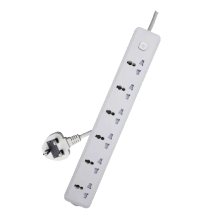 Deli CT705ES 6 Port 3 Meter Power Strip With Surge Protection