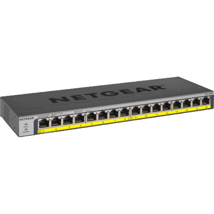 Netgear GS116LP 16Port Gigabit Rackmount Unmanaged PoE+ Switch