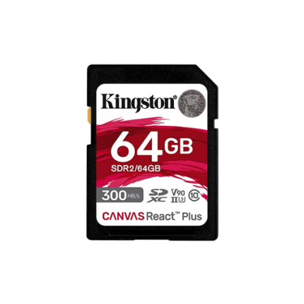 Kingston Canvas React Plus 64GB SDXC UHS-II U3 V90 Memory Card