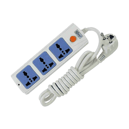 Many 2 Pin 3 Port White Power Strip # MTS-1103 (5 Meter)