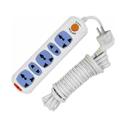 Many MTS-203 5-Port Power Strip with 2 Pin & 3 Pin Sockets