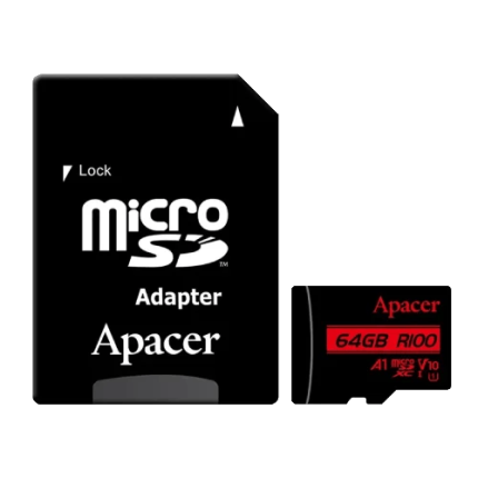 Apacer R100 64GB MicroSDXC UHS-I U1 V10 A1 Memory Card