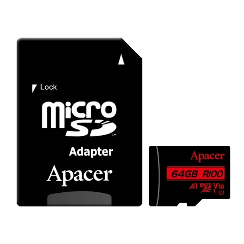 Apacer R100 64GB MicroSDXC UHS-I U1 V10 A1 Memory Card Apacer R100 64GB MicroSDXC UHS-I U1 V10 A1 Memory Card