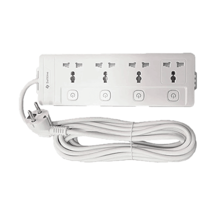 SOLITINE 2 Pin 4 Port White Power Strip # S2P-4-3M (3 Meter)