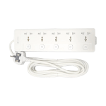 SOLITINE 3 Pin 5 Port White Power Strip 5 Meter # S3P-5-5M